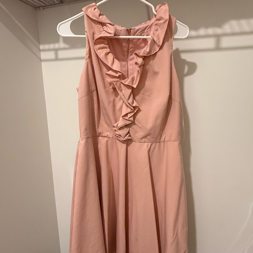 Ted Baker Pink Ruffled Dress, 100% cotton, lined 100% cotton. Size 10 (4 UK)